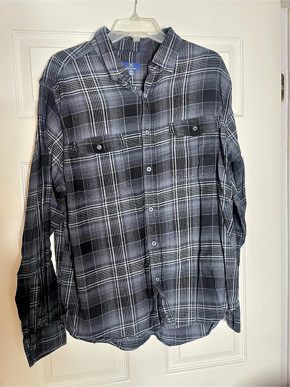 Mens GEORGE Flannel Plaid Button Down Shirt